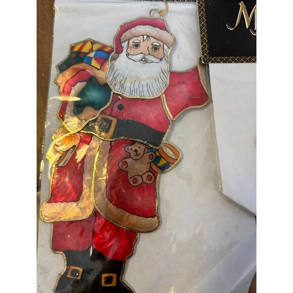 Two Vintage 1995 Santa Christmas Ornaments NWT MJ Designer Line - Picture 2 of 8